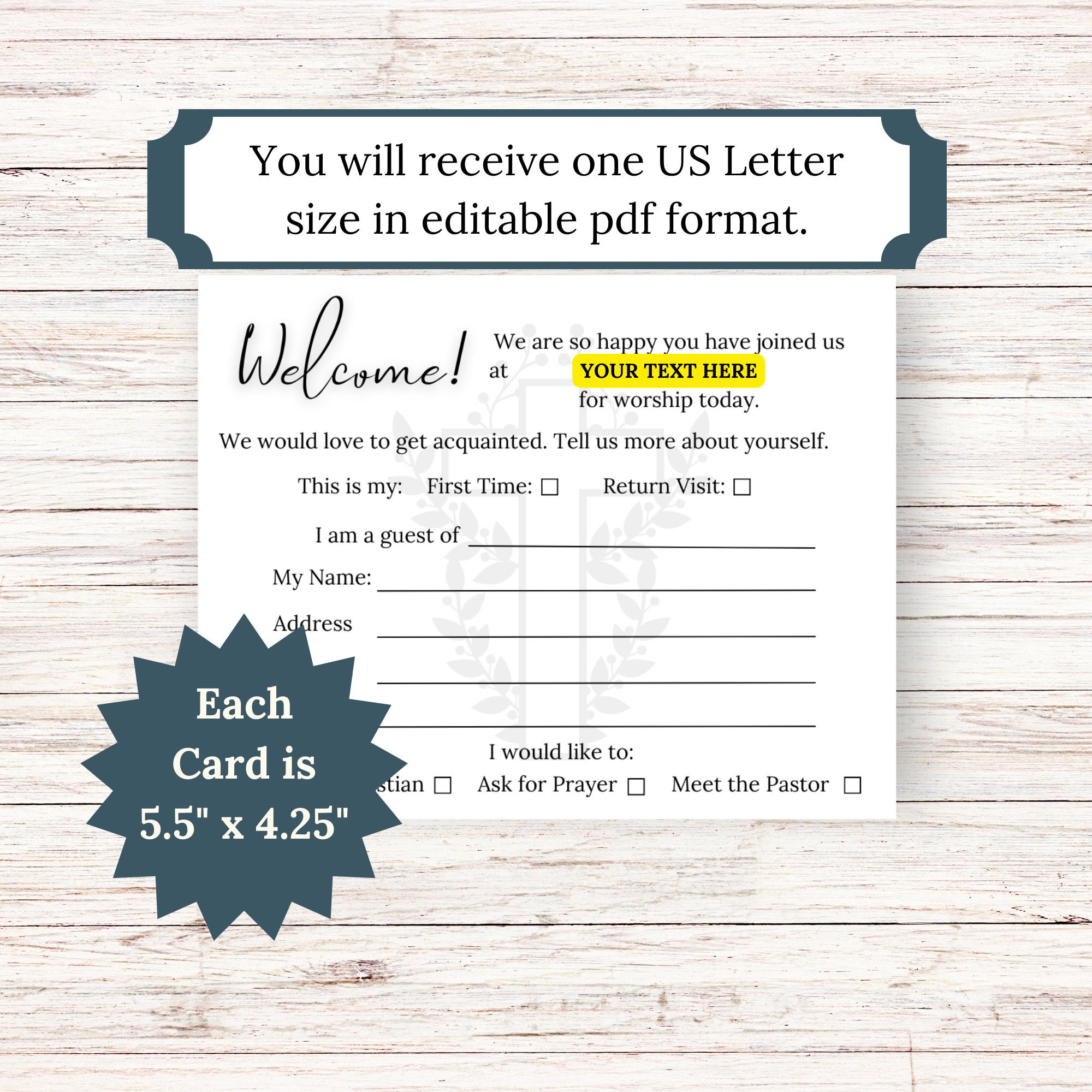 Editable Church Visitor Cards Church Visitor Cards, Church Card