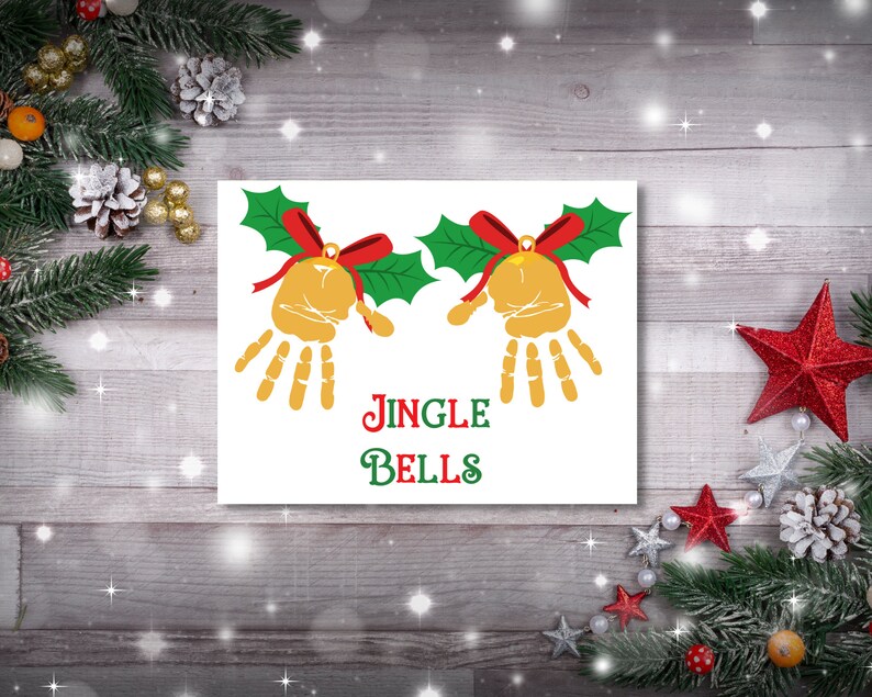 Handprint Bell Thanksgiving/christmas Handprint Craft Bundle, Christmas Handprint ...