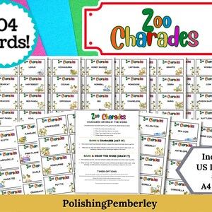 Zoo Charades - Family games, Sunday school games, Toddler games, Games for kids, Animal games, Animal charades, Kids zoo charades