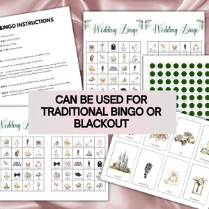 This bingo game can be used for traditional bingo or blackout bingo.