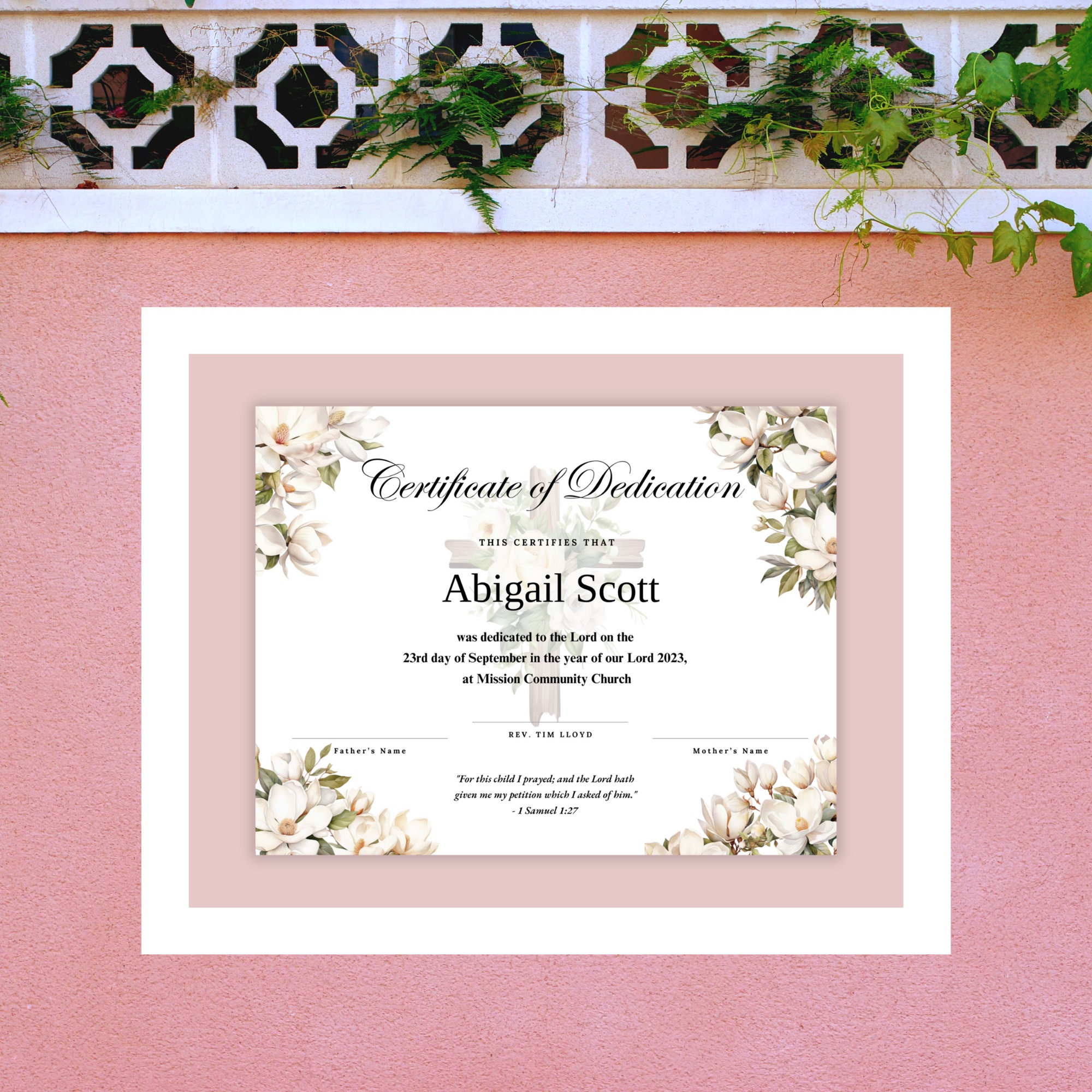Baby Dedication Certificate Dedication Template, Baptism Certificate, Church Templates, KJV