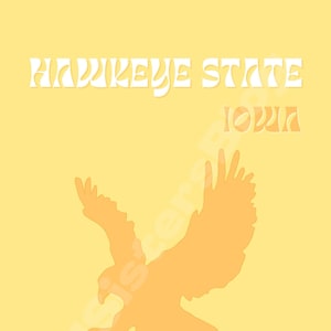 Hawkeye State Iowa Printable Wall Art, DIGITAL DOWNLOAD