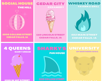 University of Northern Iowa Set of 9, Gallery Wall Set, Printable Wall Art, DIGITAL DOWNLOAD