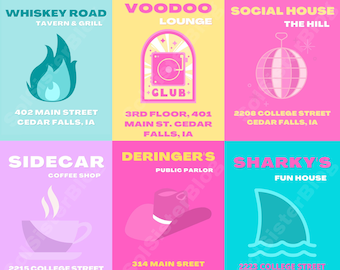 University of Northern Iowa College Set of 9, Gallery Wall Set, Printable Wall Art, DIGITAL DOWNLOAD