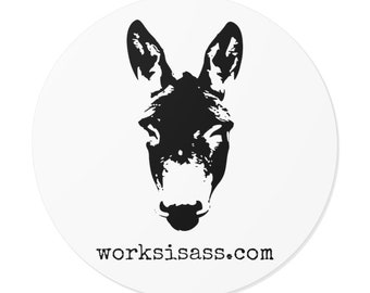 Donkey Round Vinyl Stickers