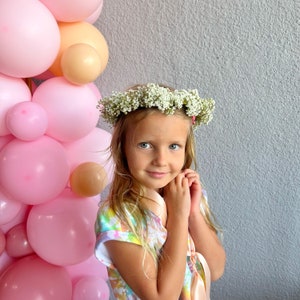 Fresh Flower Crown | Kids and Adult Floral Headpiece | Wedding Bridal, Flower Girl Accessory | Real Babys Breath Hair Hoop | Natural Flowers