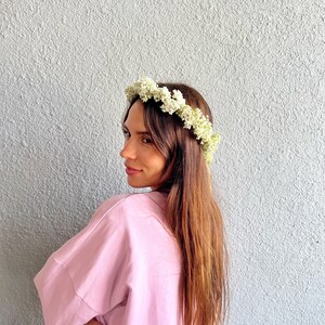 Baby Breath Flower Crown | Real Fresh Flowers | Wedding Flower Girl Head Band Child |  Flower Wreath | Girls Crown | Bridal Hair Accessories