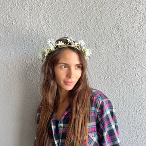 Artificial Flower Crown | Bridal Crowns | Wedding Hair Wreath | Girls Headbands | Bridesmaids Crowns | Bachelorette Accessory Tiara | Halo