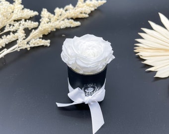 White Preserved Rose In Small Box - Engagement Gift Box - Forever Roses - Bridesmaid Gift - Gift For Her - Eternal Roses - Home Decor