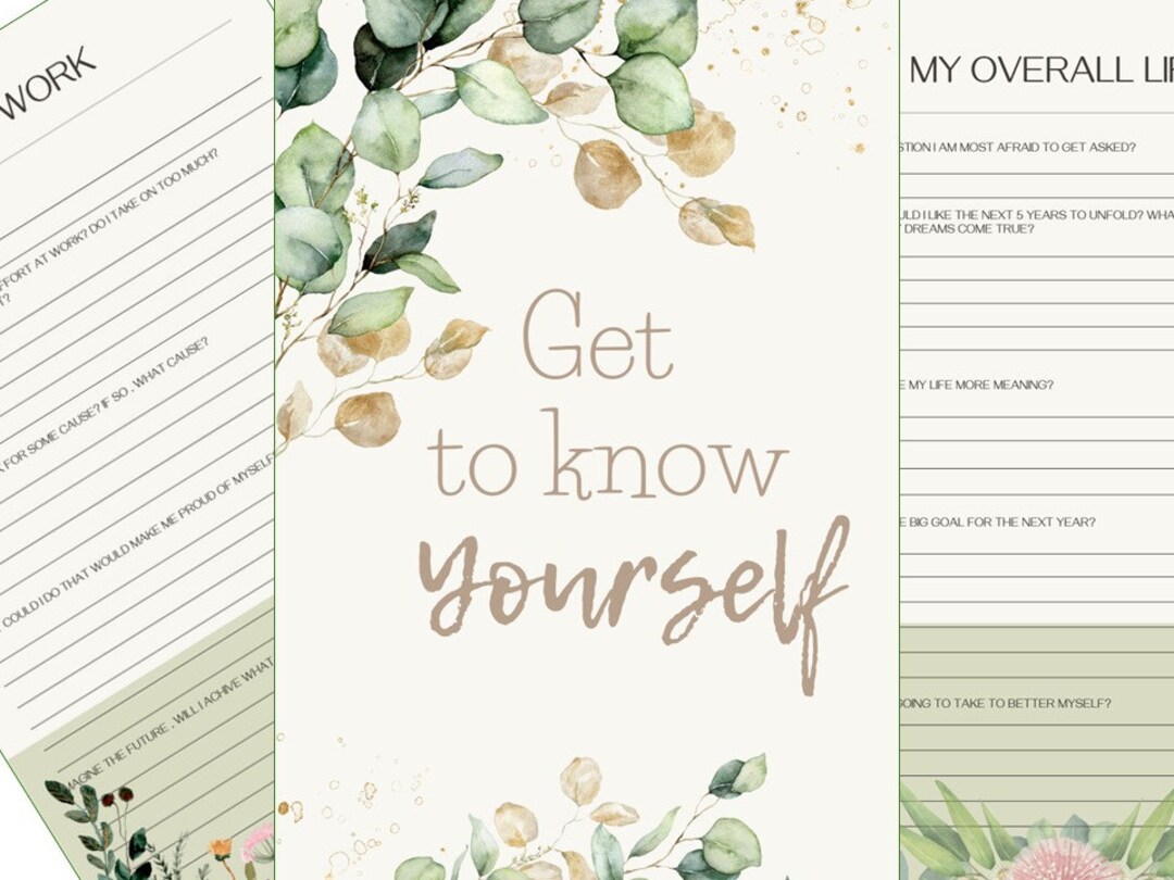 Get to Know Yourself Journal - Selfcare Planner Beautiful Companion ...