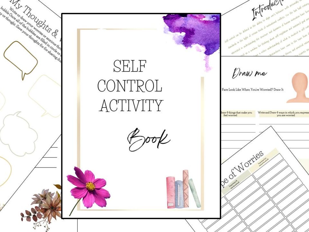 SELF CONTROL Activity Book Journal Planner Healing Meditation ...