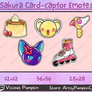 Sakura Cardcaptor Kawaii/cute Emotes für Twitch und Discord von ArtsyPumpkinCO
