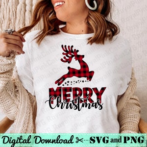 Merry Christmas svg, Buffalo Plaid Deer svg, Merry Christmas Buffalo Deer, rendieren svg, kerst svg, rendiergewei clipart
