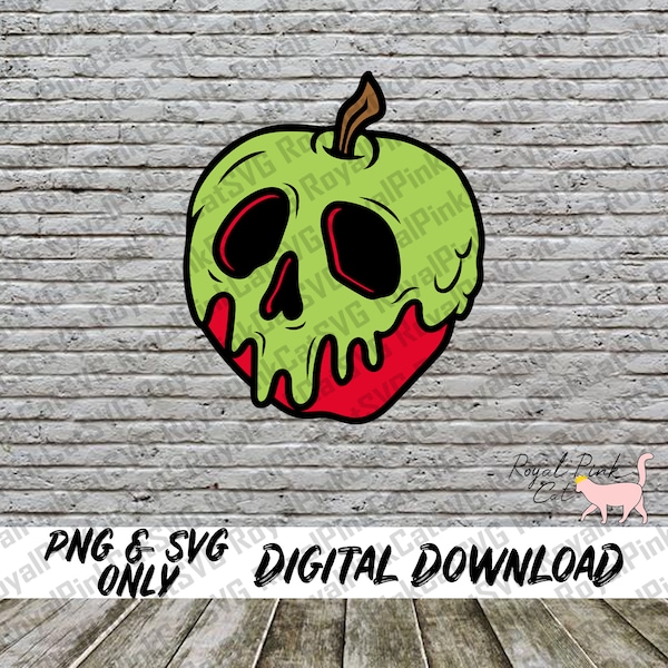 Poison Apple svg, Halloween svg, Evil Queen svg, Skull svg, Digital Download, Skull Apple svg