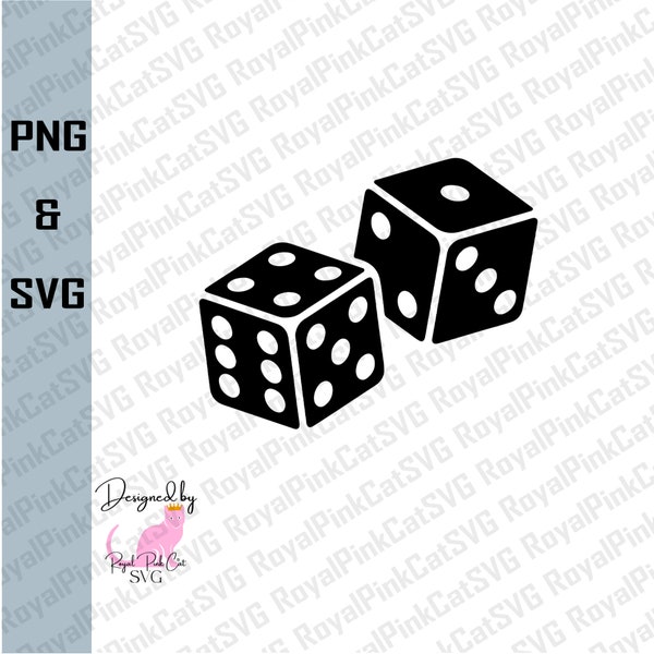 Dice svg, Silhouette Dice svg, Two Dice svg, Dice Clipart, Digital Download, Casino svg, Gamble svg, Double Dice svg, Rolling Dice svg