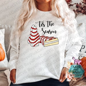 Ciasto choinkowe svg, 'Tis the Season svg, Przekąska sezonowa na święta, Choinka mała Debbie Boże Narodzenie svg, Boże Narodzenie svg