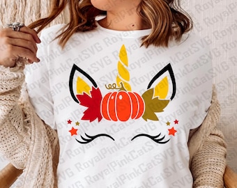 Pumpkin Unicorn svg, Halloween png, Fall clipart, Digital Download