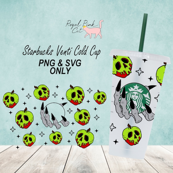 Poison Apple Full Wrap Cup svg, Full Wrap Witch Poison svg, Halloween Coffee Cup Svg, Poison Apples svg, Witch Hand full wrap svg