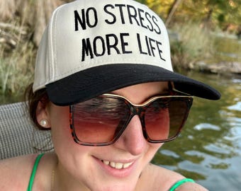 No Stress More Life Embroidered Cap, No Stress More Life Cap, No Stress More Life, No Stress More Life SnapBack Cap, No Stress SnapBack Cap