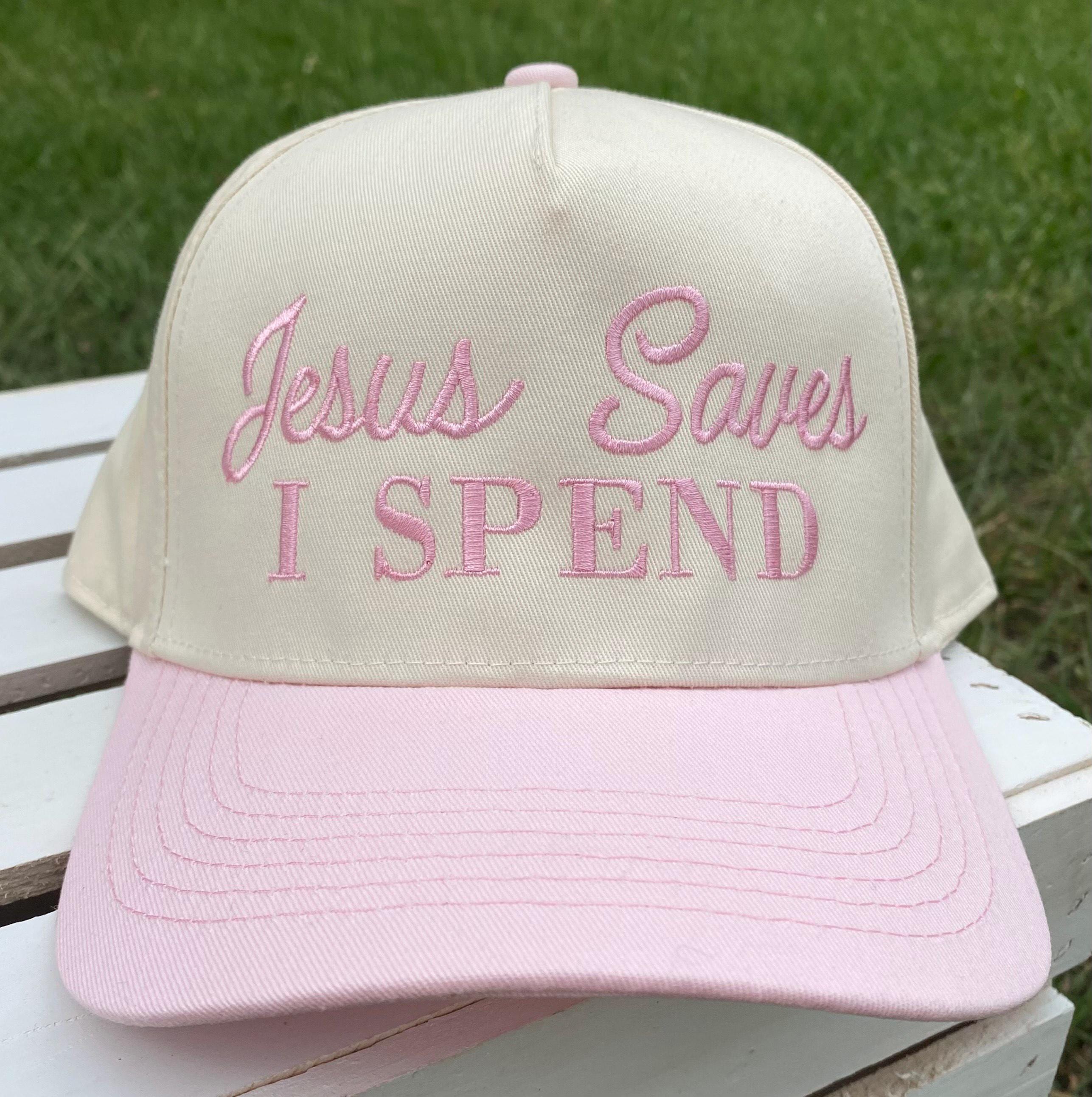 ZENANA | NEW Pink Embroidered Baseball Cap Jesus Saves I Spend OSFA Pink embroidered Jesus Saves, I spend women main image 4