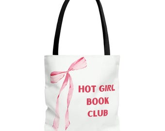Hot Girl Book Club Tote Bag, Stylish Tote for Book Lovers, Literary Tote, Gift for Readers, Fun Classroom Accessory, Everyday Use Bag