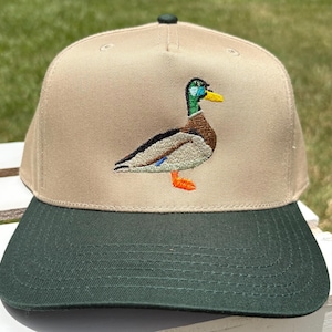 Mallard Duck Cap, Embroidered Duck Cap, Mallard Duck Embroidered Cap, Embroidered Mallard Cap, Duck Hunting Cap, Embroidered Hunting Cap