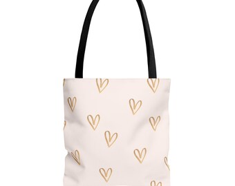 Chic Heart Tote Bag, Stylish Carryall for Everyday Use, Perfect for Gifts, Beach Days, Shopping, Minimalist Design