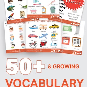 50+ English Vocabulary Flashcard Pack - With images + Audio - Learn American English