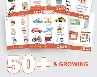 50+ English Vocabulary Flashcard Pack - With images + Audio - Learn American English