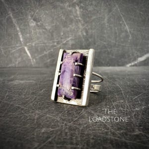 THE LOADSTONE ~ Natural Charoite + Solid Sterling Silver Ring
