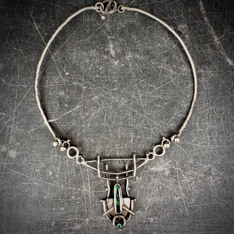 EMERALD CONSTRUCT ~ Genuine Black Matrix Boulder Opal + Natural Emerald ...