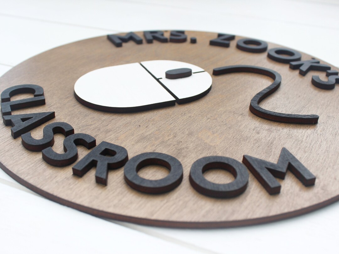 Personalized Computer Teacher Sign: Laser Cut Classroom Door Hanger - Etsy
