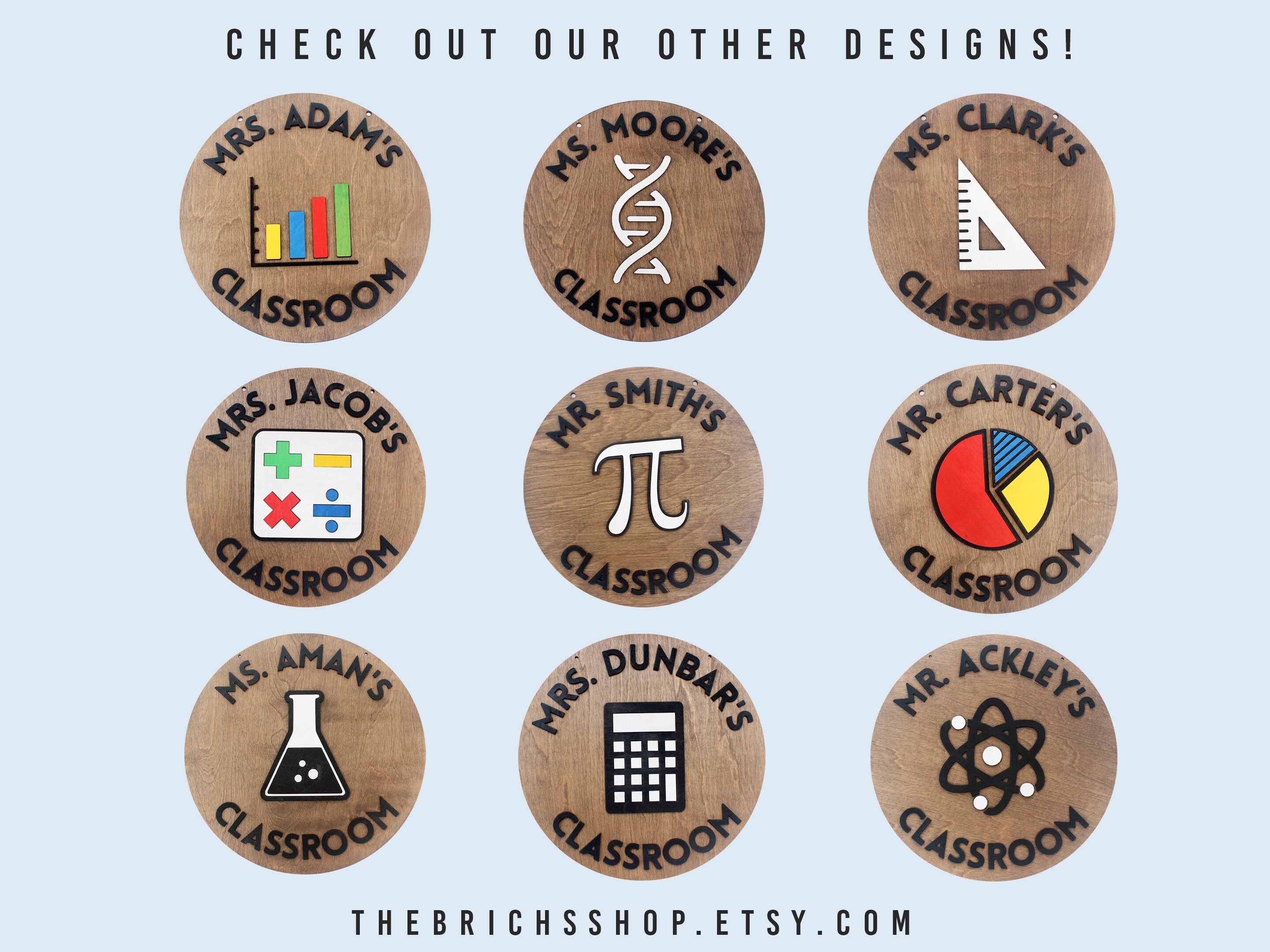 Custom Math Monogram Math Teacher Custom Gift Laser Cut Sign 3D Lettering Classroom Door ...