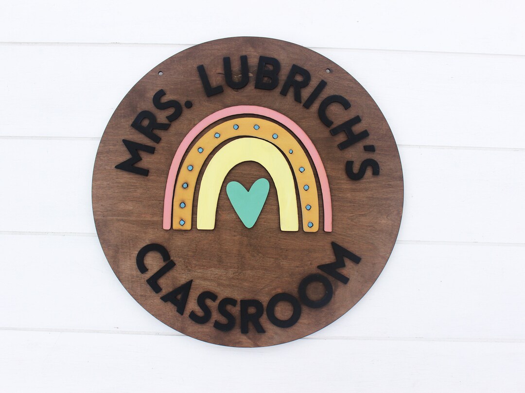 Personalized Teacher Door Sign: 3D Rainbow Classroom Decor - Etsy