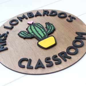 Spanish Teacher Custom Gift Laser Cut Sign 3D Lettering Classroom Door Decor Hanger Sombrero Cactus Gift End of the Year Teacher Gifts Fun