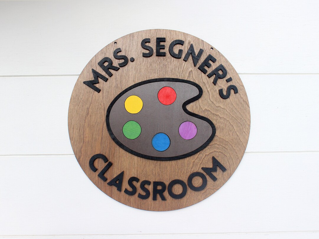 Custom Art Teacher Door Sign: 3D Laser Cut Wood Classroom Decor - Etsy