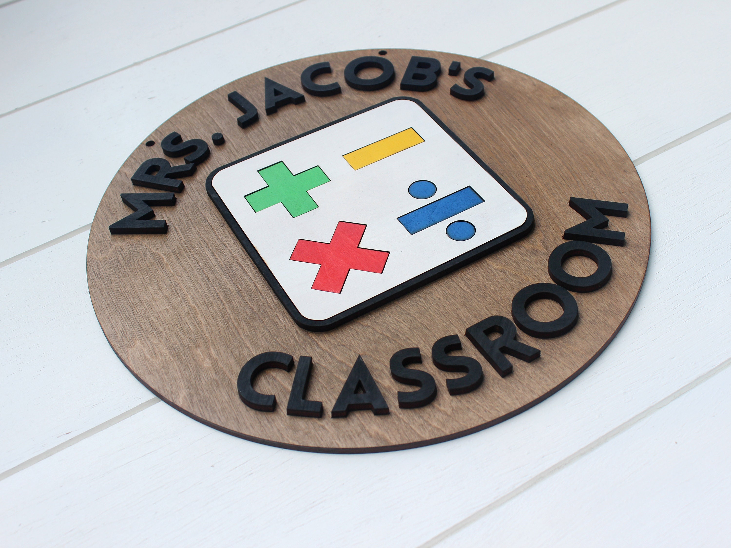 Math Teacher Custom Gift Laser Cut Sign 3D Lettering Classroom Door ...