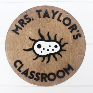 Science Teacher Custom Gift Laser Cut Sign 3D Lettering Classroom Door Decor Hanger Biology Teacher Gift End of the Year Teacher Gifts Fun