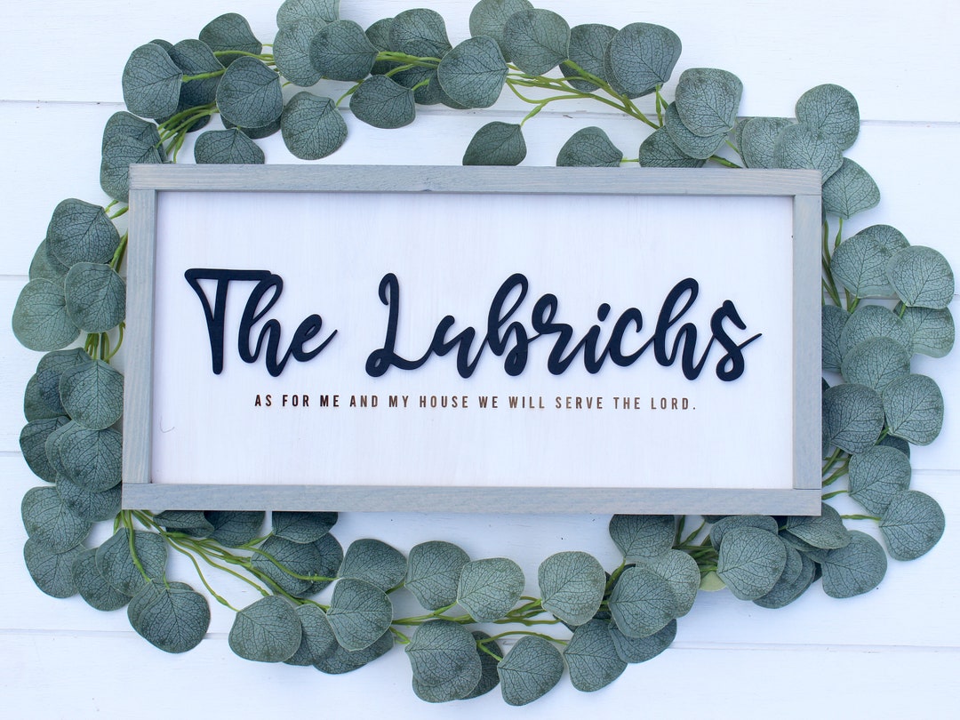 Custom Last Name Sign: 3D Lettering, Farmhouse Christian Gift - Etsy