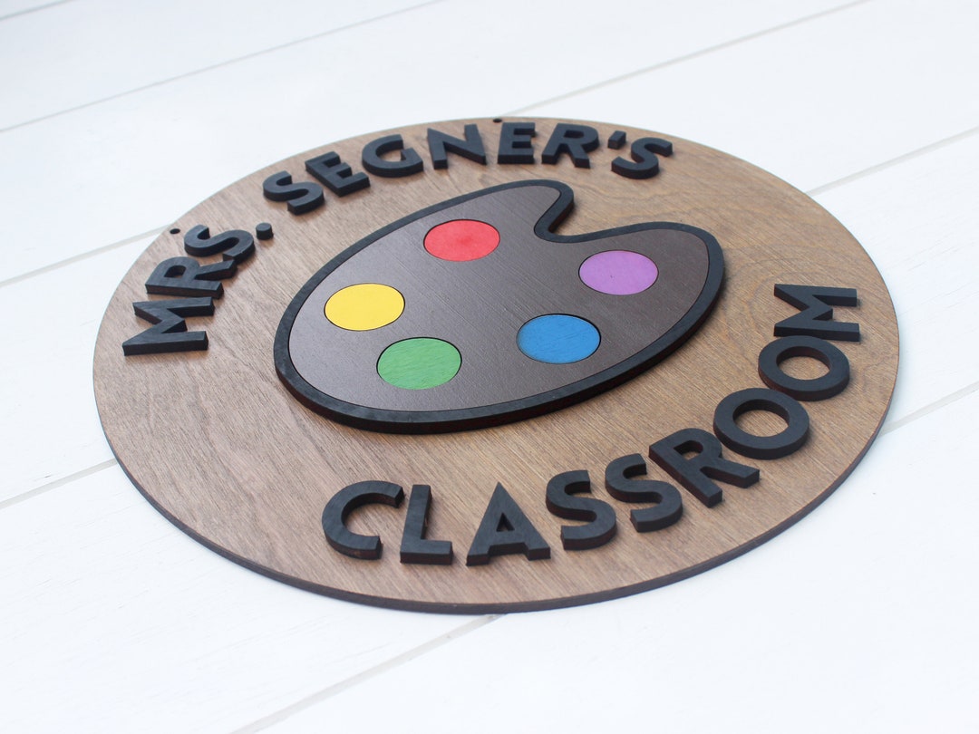 Custom Art Teacher Door Sign: 3D Laser Cut Wood Classroom Decor - Etsy