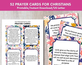 52 Christian Prayer Cards for Women: Printable Scripture (PDF)