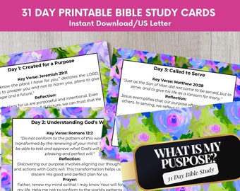 31-Day Bible Study Card Set: Discover Your Purpose (Digital Download)
