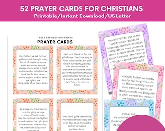 52 Printable Scripture Cards for Women: Christian Prayer Cards (Digital Download)