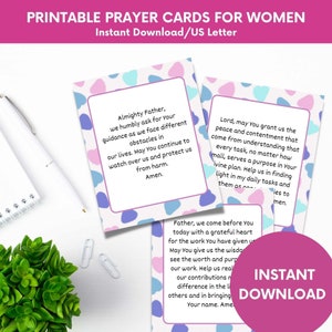 52 afdrukbare schrift gebedskaartenset, christelijke vrouwengebeden, schriftnotitiekaarten, spirituele printables vrouwenretraite, kerkgebedskaarten