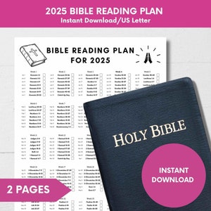 2025 Bible Reading Plan: Weekly Tracker (Digital Download)