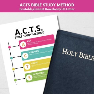 Printable ACTS Bible Study Tool for Beginners,Christian Devotional Template,Worksheet for Youth Group,Bible Study Guide,Faith Printables