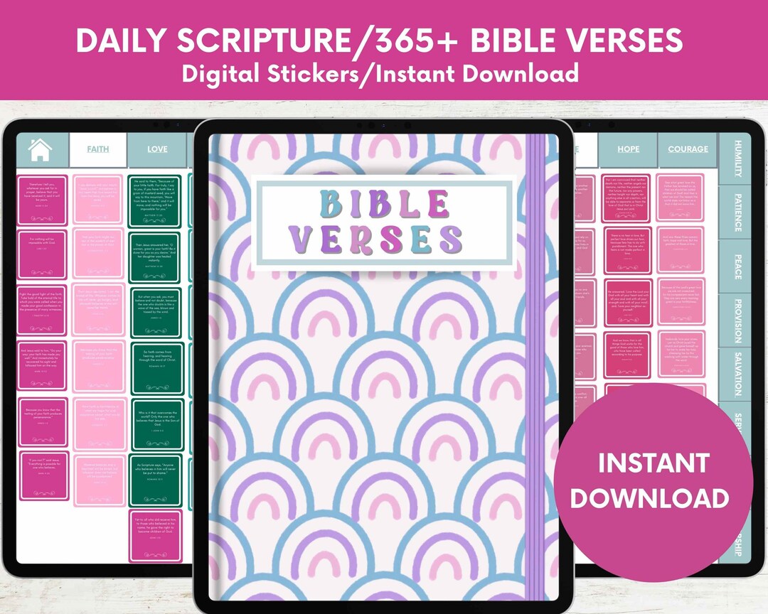 Bible Verse Digital Stickers: Christian Journal Planner (digital ...
