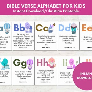 Kids ABC Bible Verse Cards: Printable Alphabet Scripture (PDF)