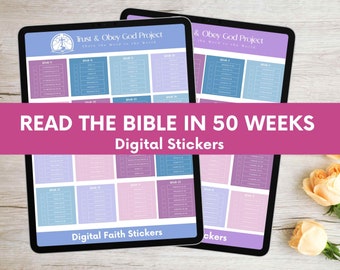 Bibelleseplan Aufkleber: Christlicher Goodnotes-Planer (Digitaler Download)