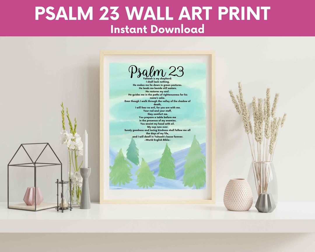 Psalm 23 Bible Verse Print: Christian Autumn Gift (digital Download) - Etsy